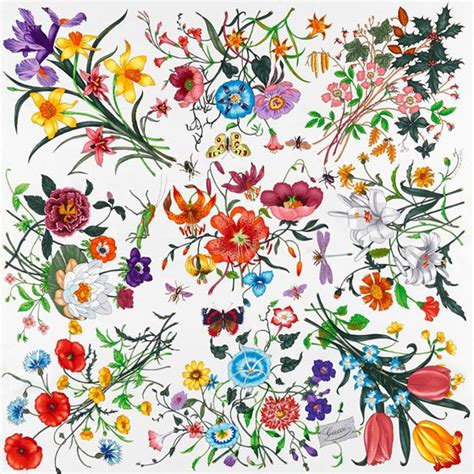 Célébration Du 50e Anniversaire De Gucci Floral Print Gucci Flora By