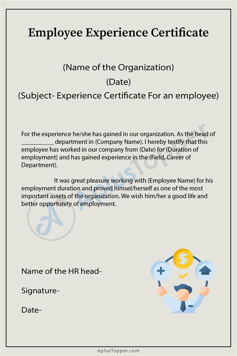 Experience Certificate Sample Format Certificate Form
