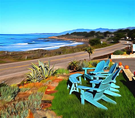 Moonstone Beach Seat With A View Digital Painting Photograph By Barbara