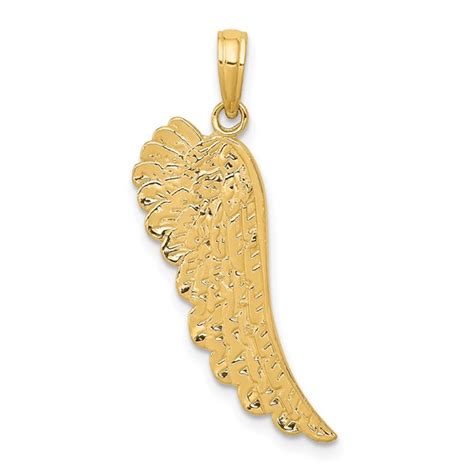 14k Yellow Gold 1in Angel Wing Pendant D3723 Joy Jewelers