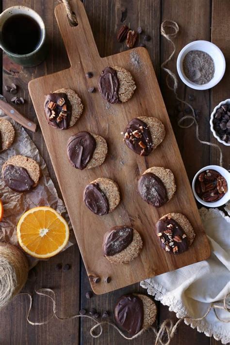 Chocolate Dipped Cardamom Orange Paleo Shortbread Cookies Vegan The