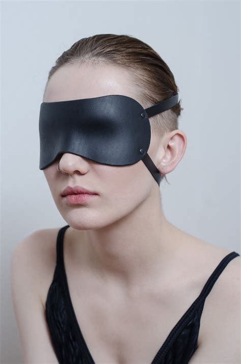 bdsm bondage leather blindfold eye mask etsy