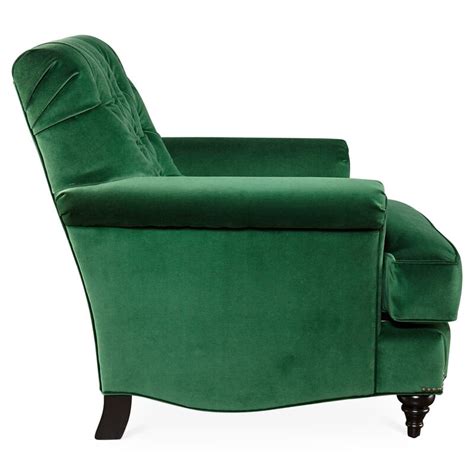Miles Talbott Acton Tufted Club Chair Emerald Green Velvet One