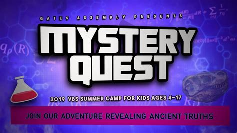Vbs Mystery Quest Vacation Bible School 2019 Youtube