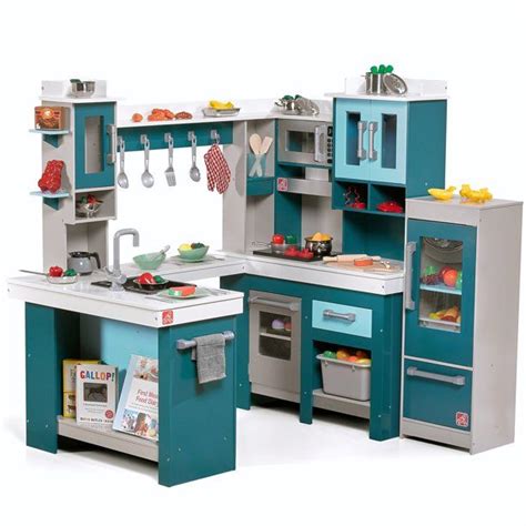 Step2 Grand Walk In Wood Kitchen Includes 15pc Accessory Playset