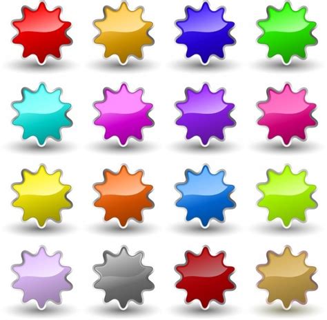 Free Vector Different Colored Glossy Star Icons