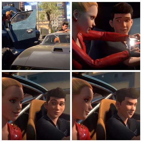 Four Different Shots Of People In Cars