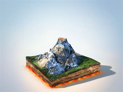Volcano Eruption Animation 