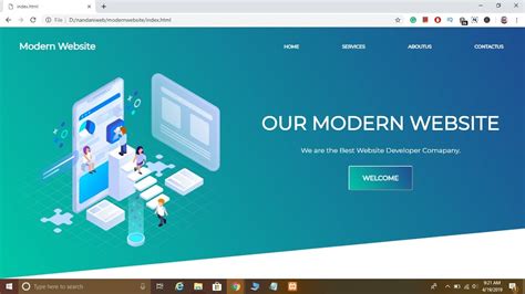 How To Create Modern Website Using Html Css In Hindi 2019 With Source