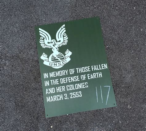 Halo 3 Pelican Memorial Sign Replica Printed On Aluminum Etsy