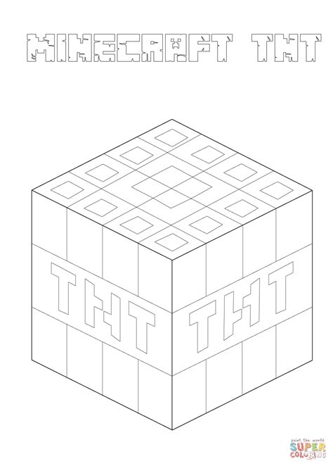 Gambar Minecraft Tnt Coloring Page Free Printable Pages Click Color