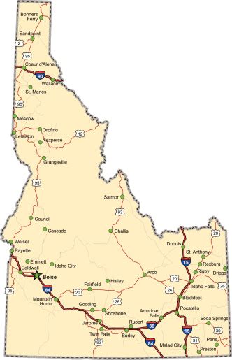 Idaho Highway Map Stock Illustration Download Image Now Istock