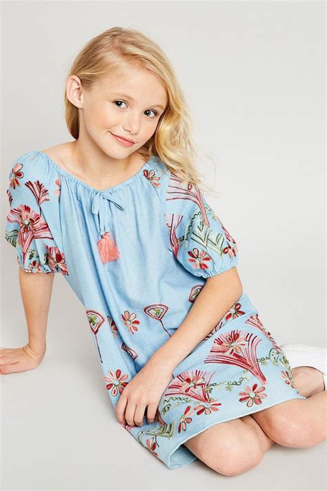 Denim Embroidered Dress Vintage Kids Fashion Kids Summer Fashion