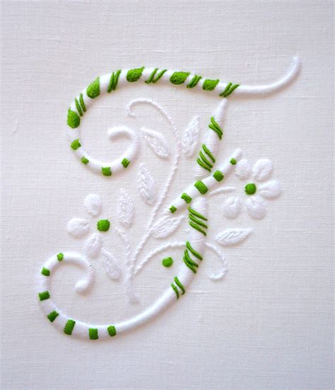 Hand Embroidered Initial Three Dimensional Embroidery Alphabet