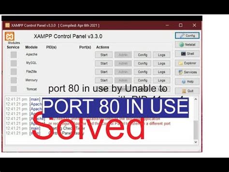 Problem Detected Port In Use By Unable To Open Process With Pid