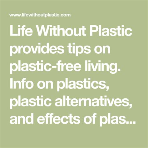 Life Without Plastic Provides Tips On Plastic Free Living Info On