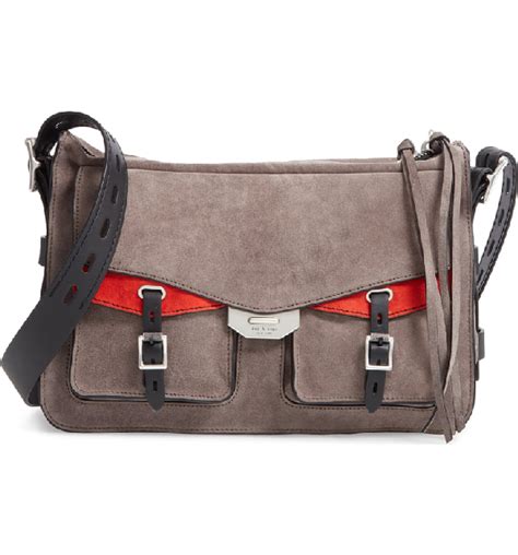 Rag And Bone Field Suede Messenger Bag Grey In Elephant Suede Modesens