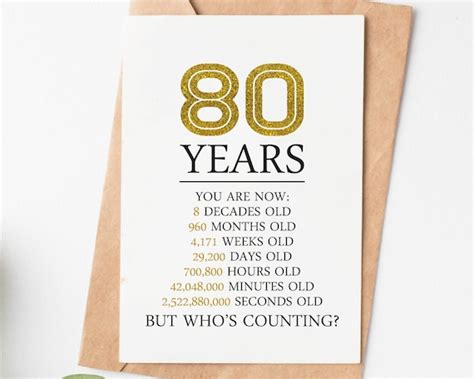 Happy 80th Birthday Card 80th Birthday T For Women Men 80 Etsy