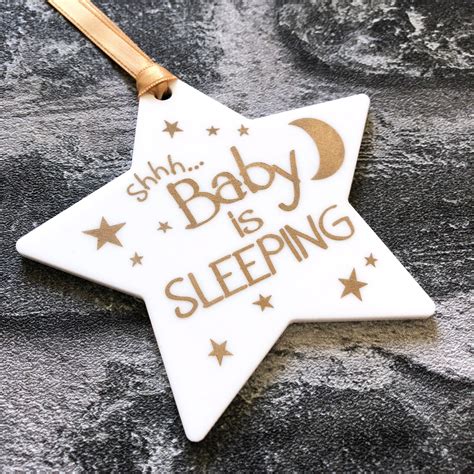 Shhh Baby Is Sleeping ~ Baby Sleeping Sign ~ Baby Sleeping Plaque ~ Baby Sign ~ Baby Plaque ...