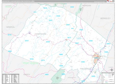 Winchester Va Metro Area Wall Map Premium Style By Marketmaps Mapsales