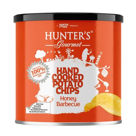 Hunters Gourmet Hand Cooked Potato Chips Honey Barbeque Classique