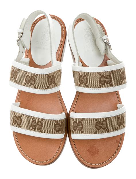 Gucci Girls Gg Canvas Sandals Girls Guc169194 The Realreal