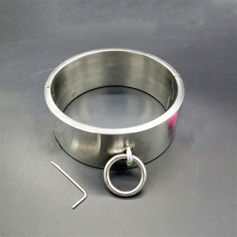 Stainless Steel 6cm High Heavy Metal Bondage Collar Fetish Bdsm Slave