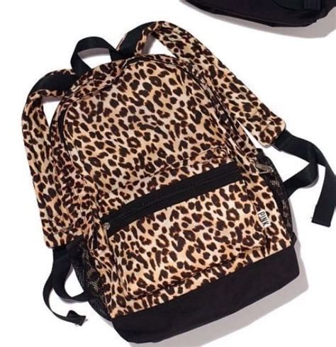 Victorias Secret Pink Leopard Cheetah Campus Backpack Bookbag New