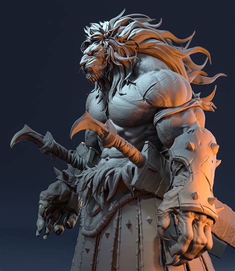 Artstation Lion Warrior Chen Zhe In 2021 Character Art Creature