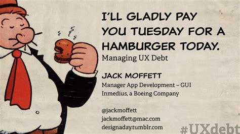 Ill Gladly Pay You Tuesday For A Hamburger Today Managing Ux Debt