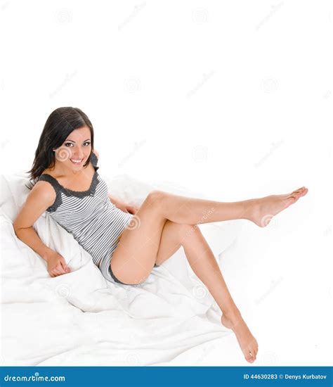Slim Woman In Bed Stock Image Image Of Legs Elegance 44630283