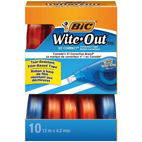 Bic Wite Out Correction Tape 333 Ft Length 1 Lines Odorless