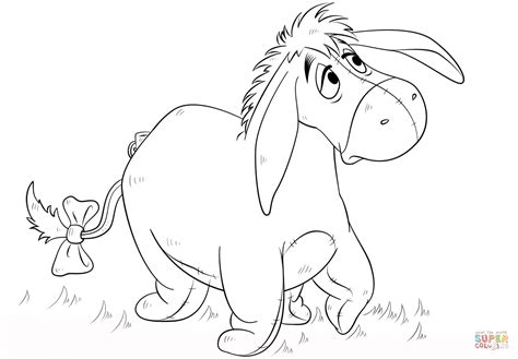 Adorable Baby Eeyore Coloring Pages For Kids