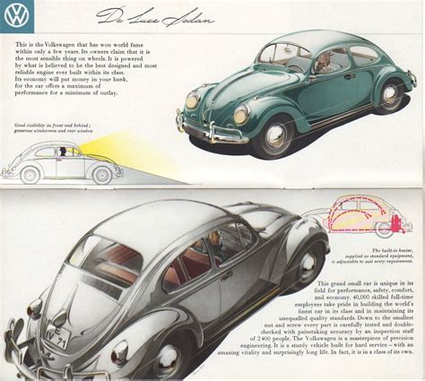 Volkswagen Vw Beetle Brochure 1958 Volkswagen Beetle Volkswagen 181