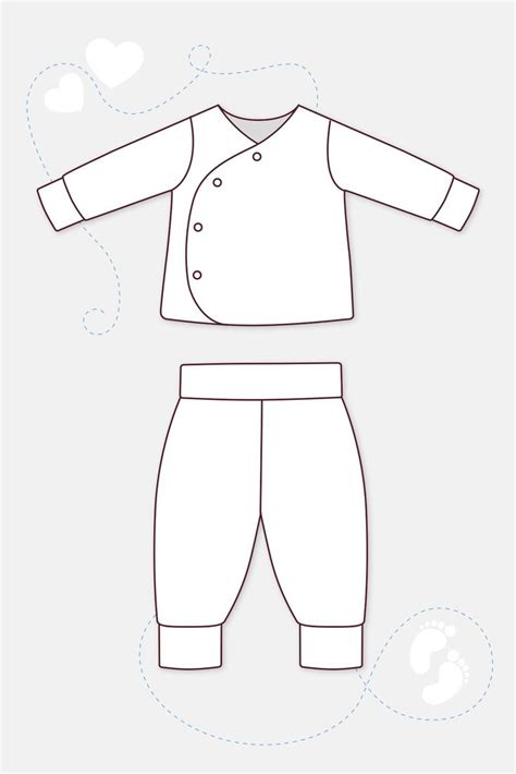 Ob mit bündchenabschluss oben und unten, oder als weitere hose mit geradem bein und gummizug, alles ist hier machbar. Schnittmuster Babyset Jacke Hose technische Zeichnung ...