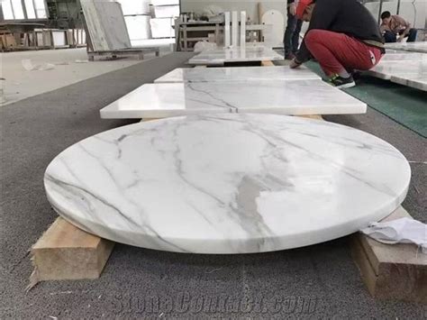Furniture and accents for every room. Calacatta White Marble Round Table Top,Polished White ...
