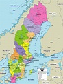 Large Political Map of Sweden