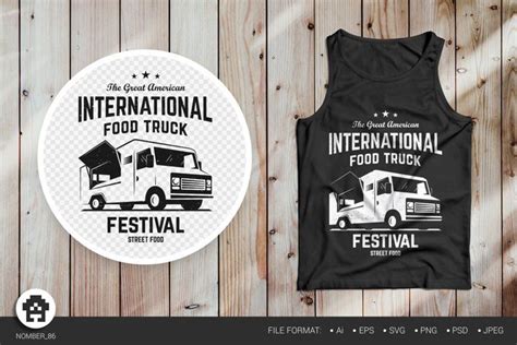 Food Truck Svg Black And White T Shirt Food Truck Print Black And