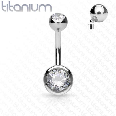 1pc Solid G23 Implant Grade Titanium Crystal Gem Belly Ring Pierced Na Jsw Body Jewelry