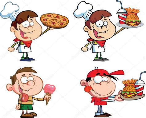 Kids With Fast Food Stock Vector Image By ©hittoon 60665041