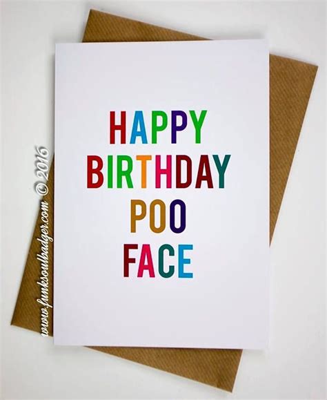 Birthday Card Poo Face Birthday Cards Cards Birthday