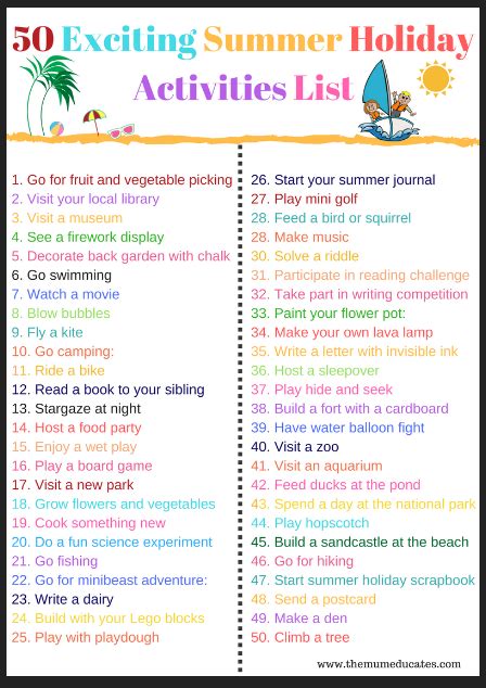 50 Fun And Exciting Summer Activities List The Mum Educates