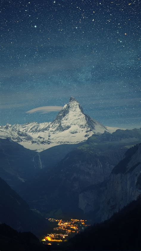 Switzerland Alps Mountains Night Beautiful Landscape