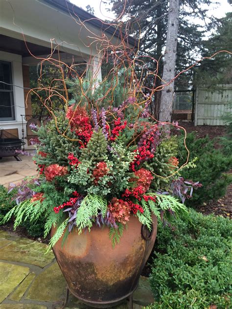 Winter Pots By The Garden Gate Flower Pots Outdoor Christmas