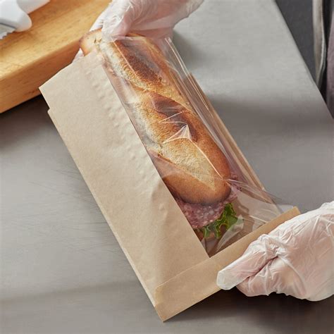 Kraft Paper Bread Bag W Window For Sandwiches 500case