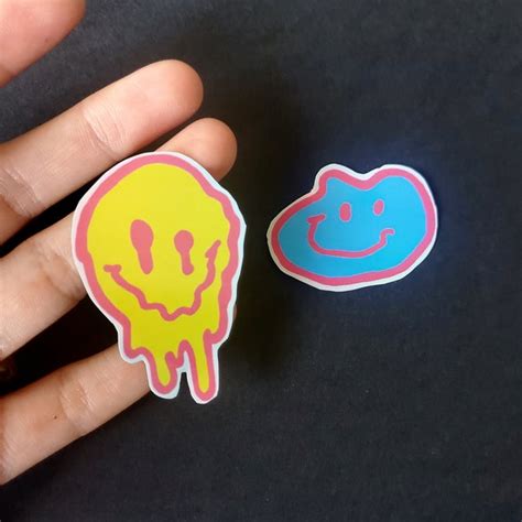 Holographic Melting Smiley Face Etsy