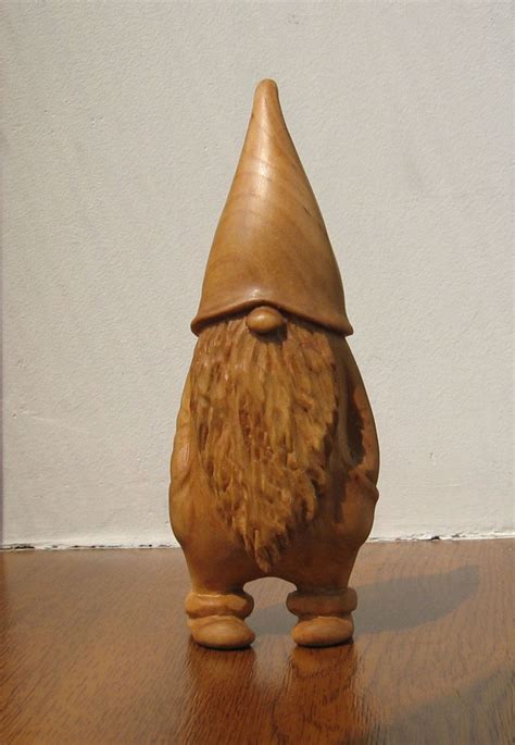 Little Gnome Wooden Figurine Hand Carving By Woodsculpturelodge On
