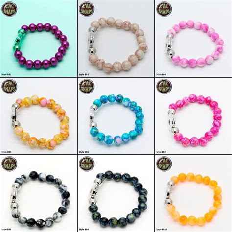 Stretch Elastic Bead Bracelet For 18 20mm Snap Button Chunk Charm