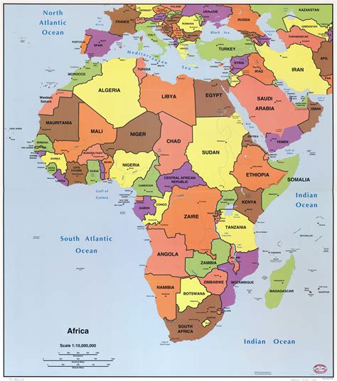 Large Detailed Political Map Of Africa With All Capitals 1996