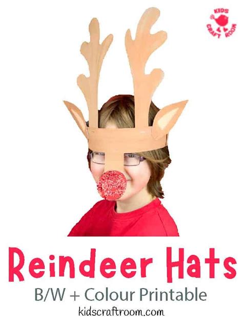 Printable Reindeer Antlers Hat Headband Crafts Craft Activities For